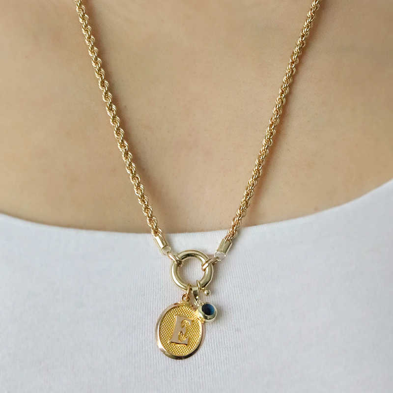 Burgu Zincir Harf Kolye Harf Kolyeler