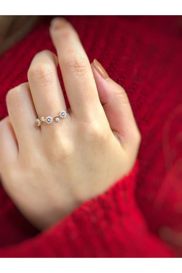 Yavuz Kuyumculuk Altın Papatya Yüzük Fantezi Yüzük, 1000